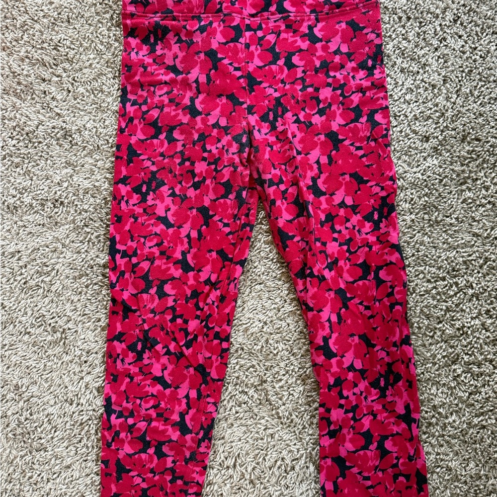 J. Crew Pink and Black Leggings Vibrant Pattern Stretchy